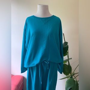 Blue hoodie + Straight Leg Sweatpants